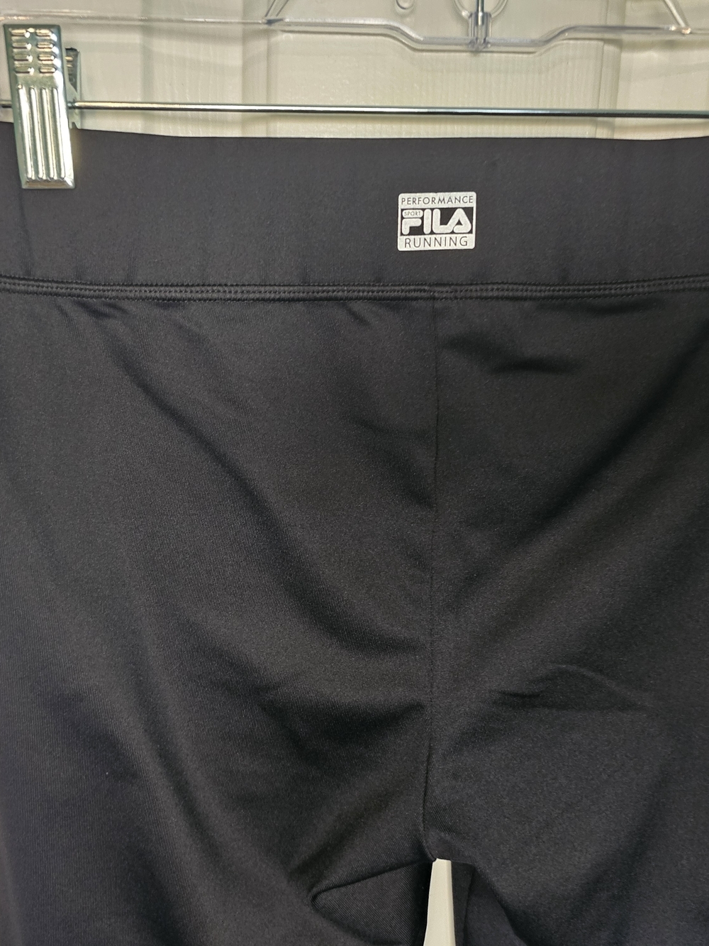 FILA Black Leggings with Gray Panels and Purple Mesh Accents Women's Sz S - Picture 8 of 10